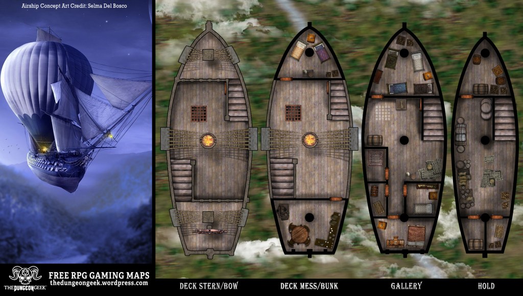 Free D&D Battle Map – Steam Punk Style Air&nbsp;Ship!