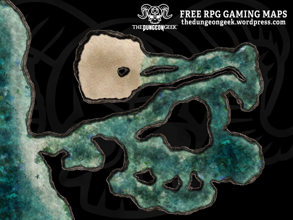 Free D&D Battlemap – Coastal Sea&nbsp;Cavern