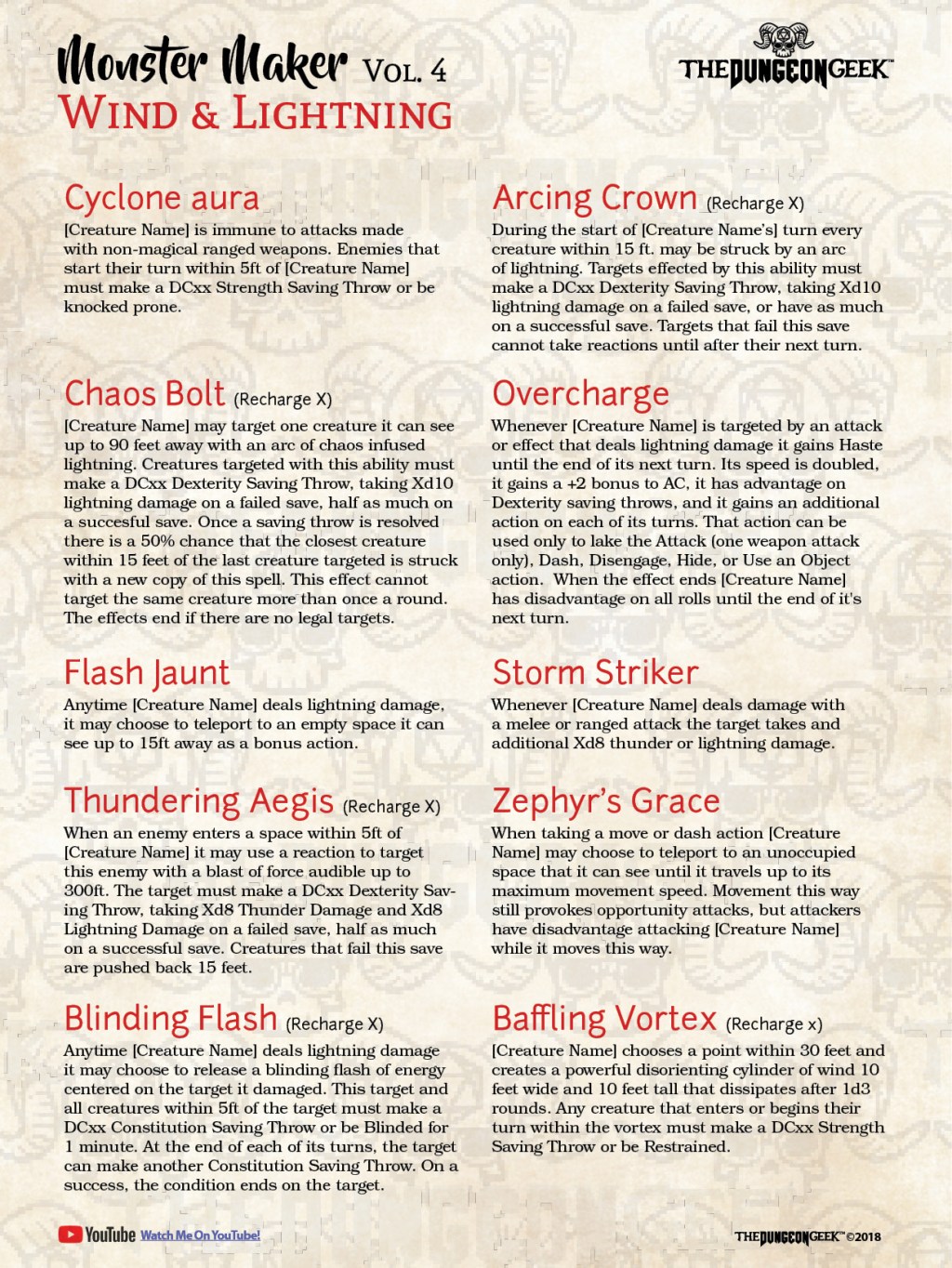 NEW D&D Monster Abilities – 10 New Abilities For Your 5e game. Volume&nbsp;04.
