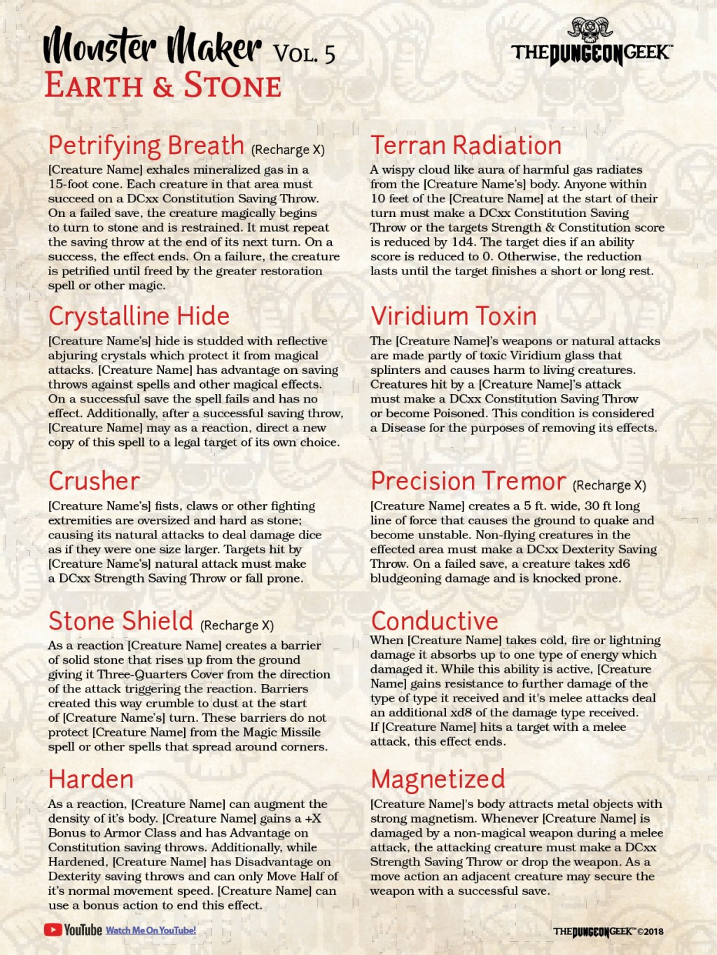 NEW D&D Monster Abilities – 10 New Abilities For Your 5e game. Volume&nbsp;05.