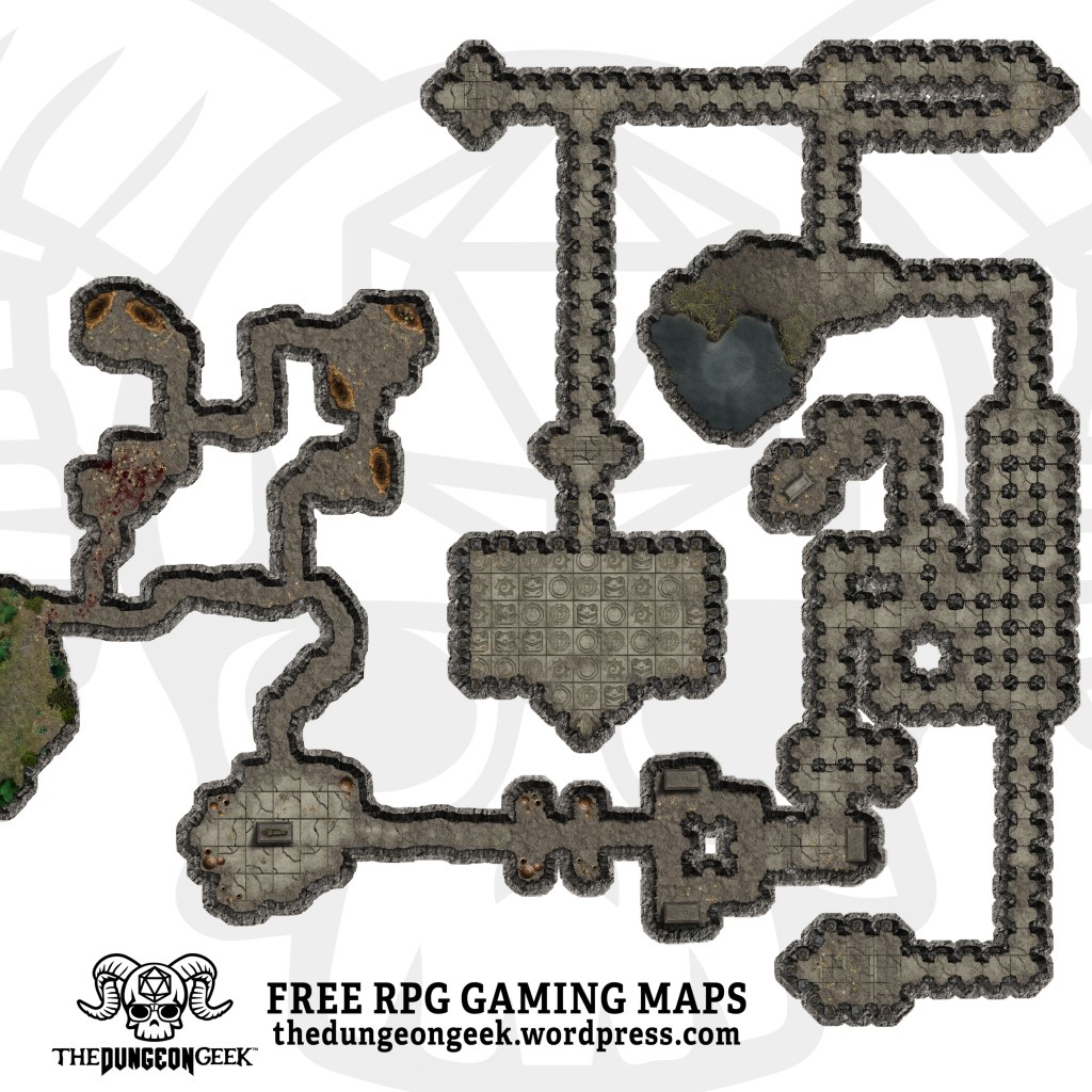 FREE D&D Battle Map – Jungle Crypt &&nbsp;Cavern