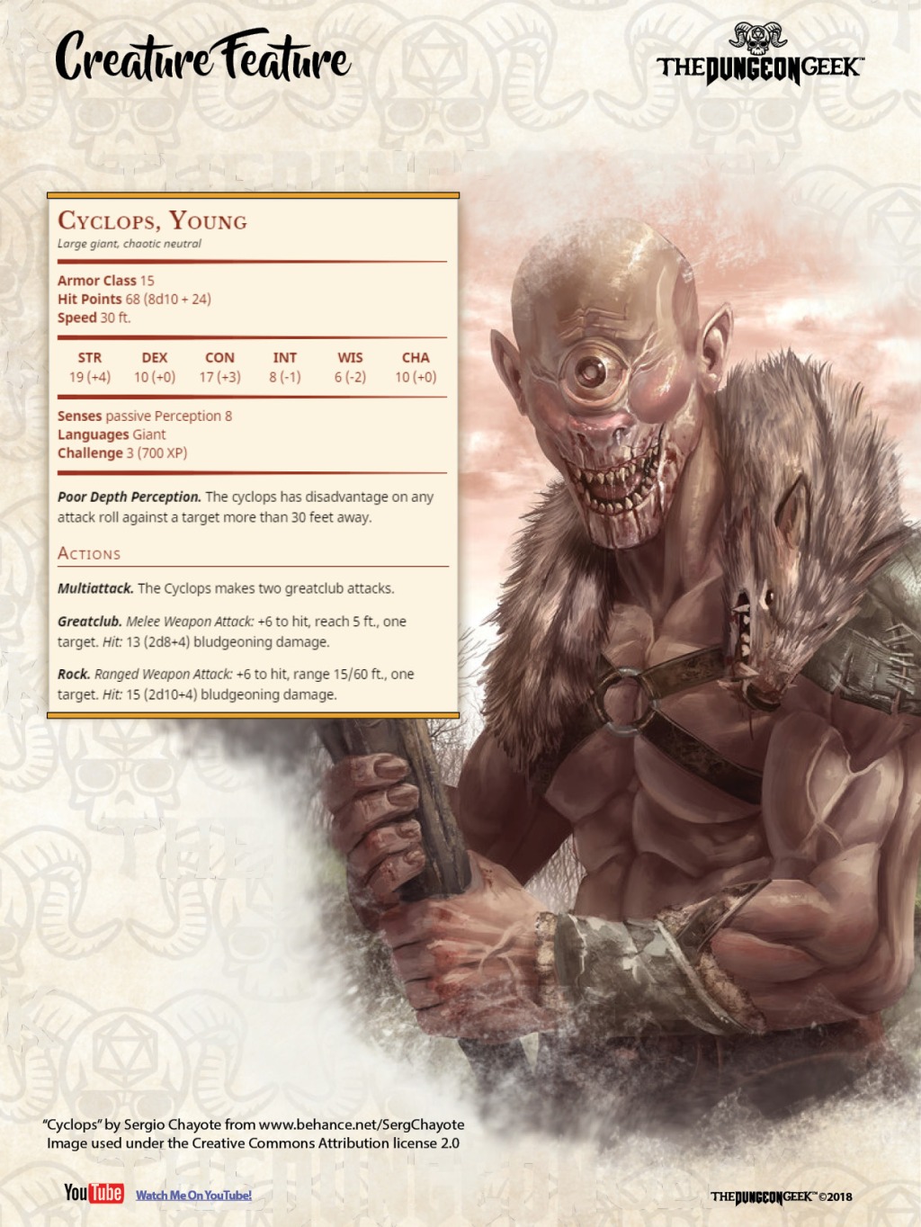 D&D Creature Feature – Young Cyclops