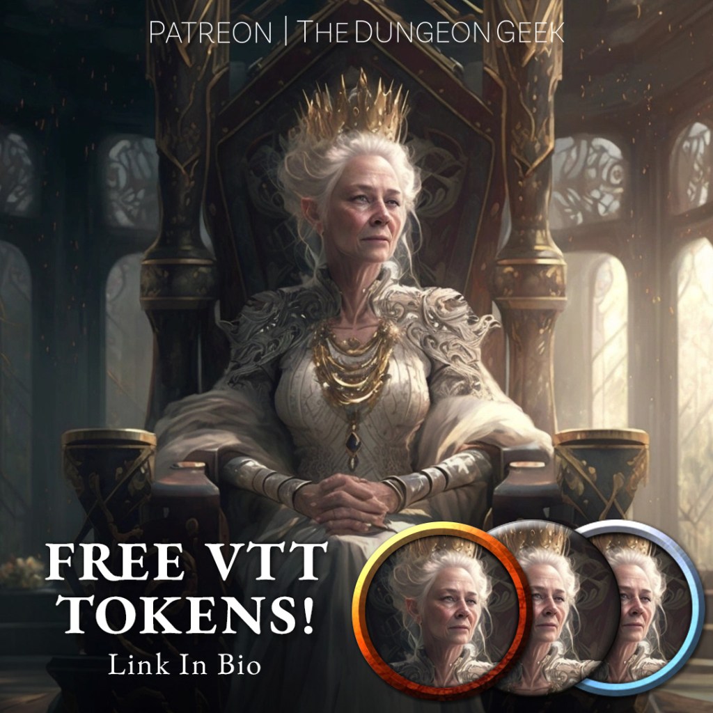 POP:D&D – Elven Noble Helen Mirren –  VTT Character&nbsp;Tokens