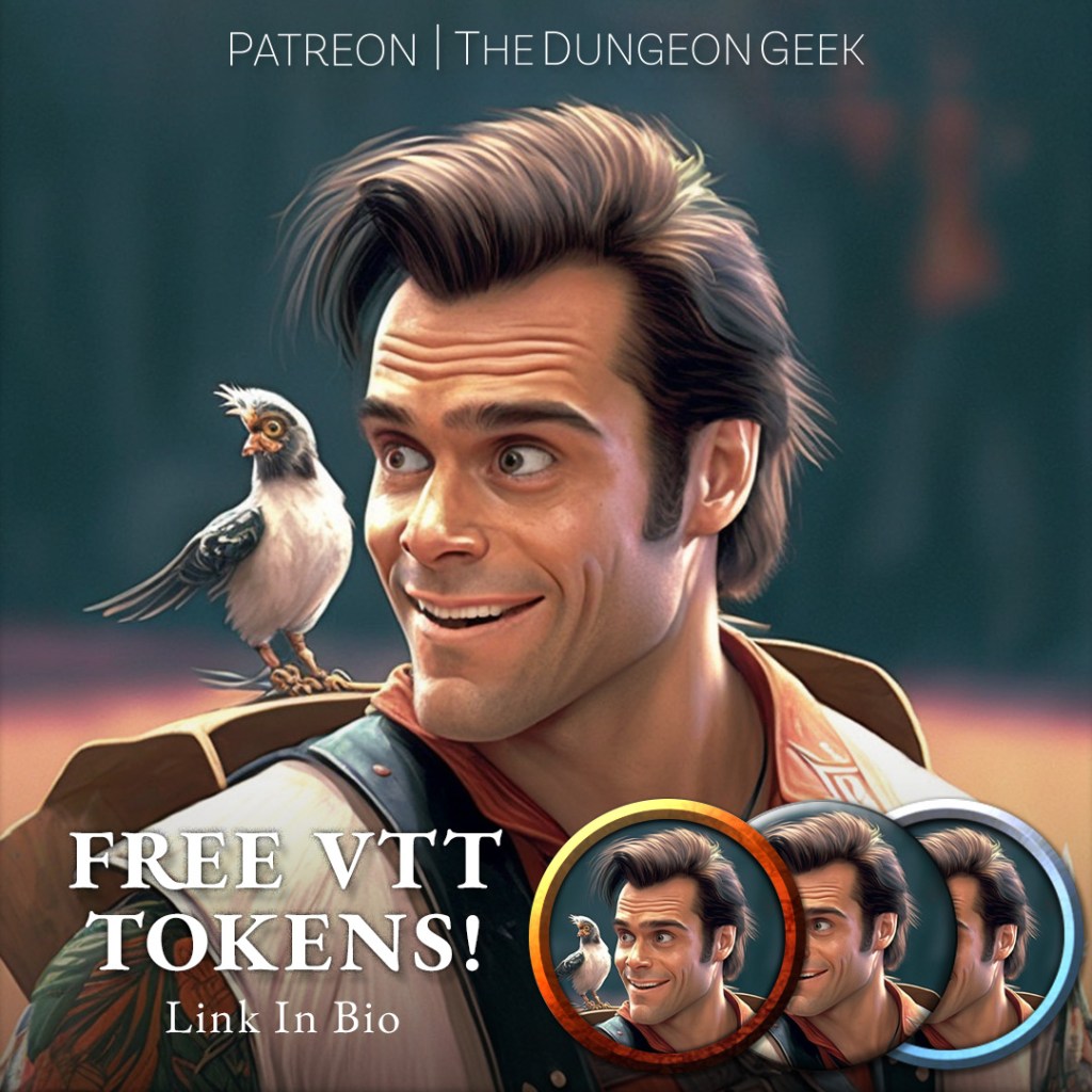 POP:D&D – Half-Elf Druid Jim Carrey – VTT Character&nbsp;Tokens