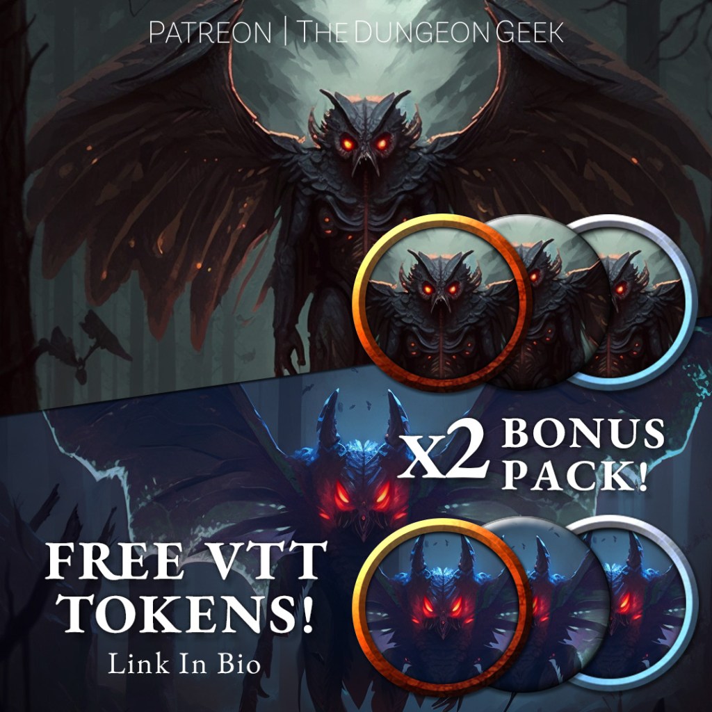 POP:D&D – Cryptid: Mothman– VTT Character&nbsp;Tokens