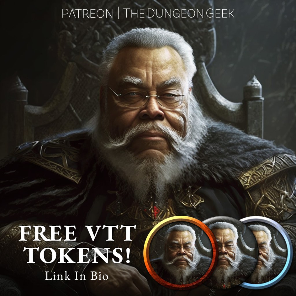 POP:D&D – Dwarven Noble James Earl Jones – VTT Character&nbsp;Tokens