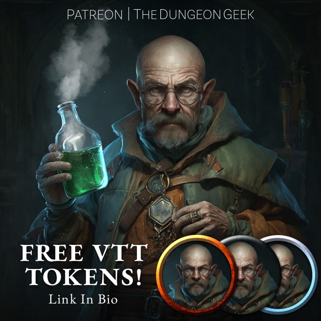 POP:D&D – Gnome Alchemist Bryan Cranston – VTT Character&nbsp;Tokens