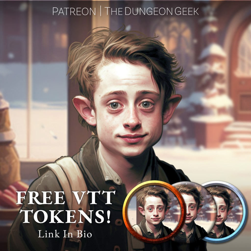 POP:D&D – Halfling Macaulay Culkin – VTT Character&nbsp;Tokens