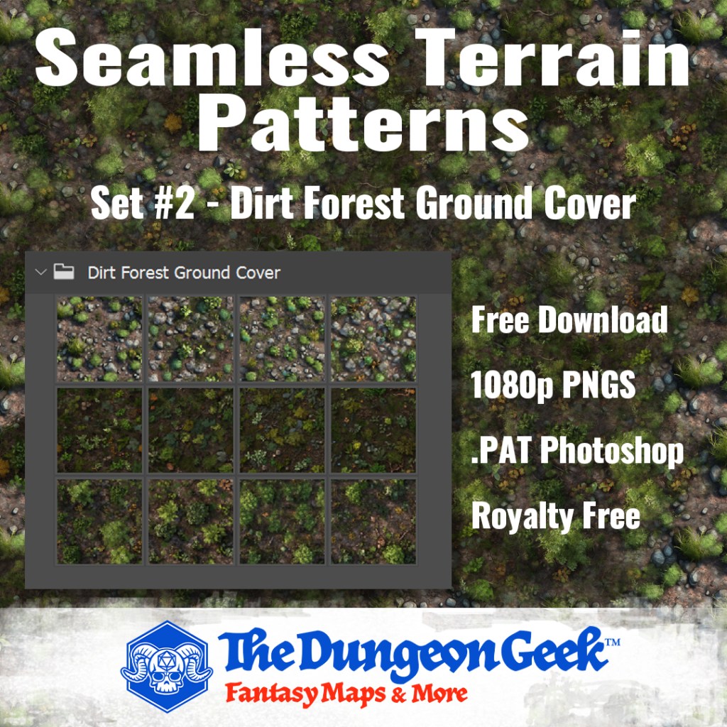 Free RPG Map Assets – Seamless Cartography Textures – Forest&nbsp;Ground