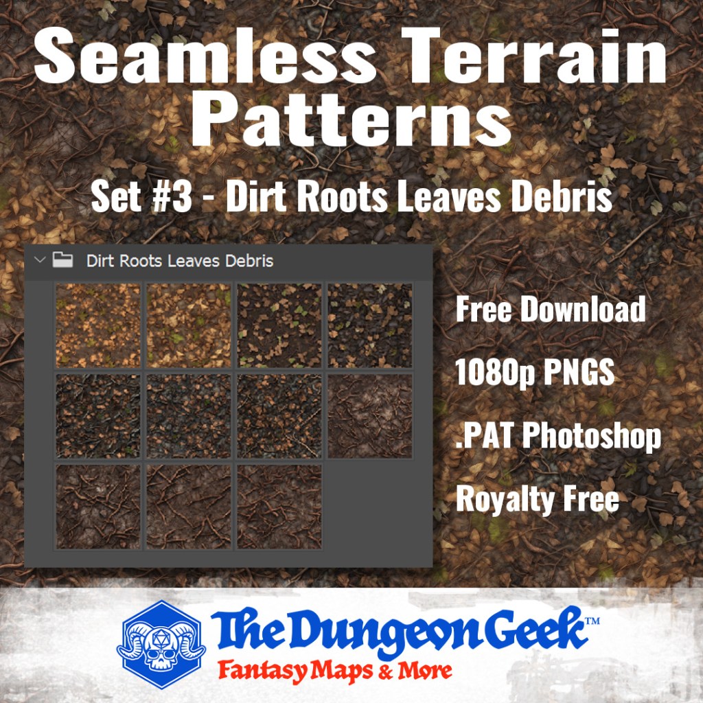 Free RPG Map Assets – Seamless Cartography Textures – Soil Roots &&nbsp;Leaves