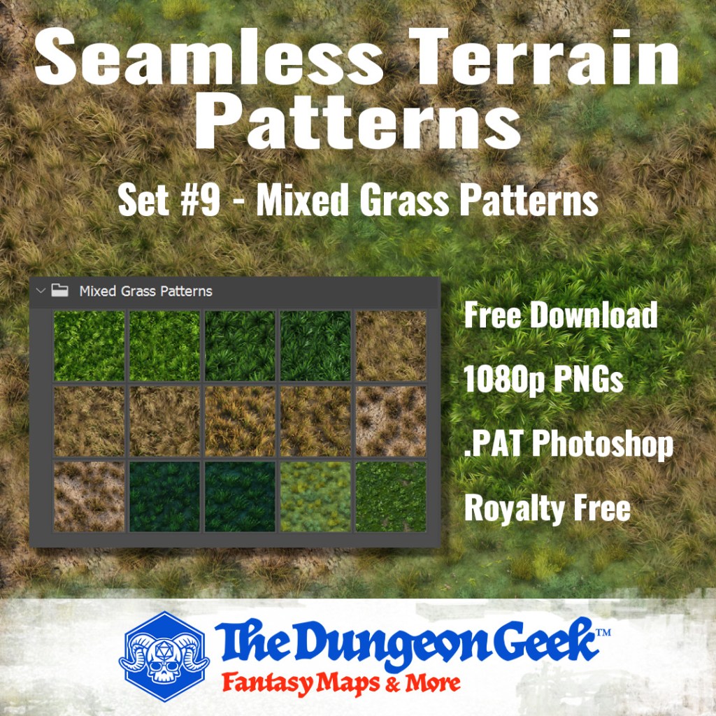Free RPG Map Assets – Seamless Cartography Textures – Grass, Clover &&nbsp;Flowers