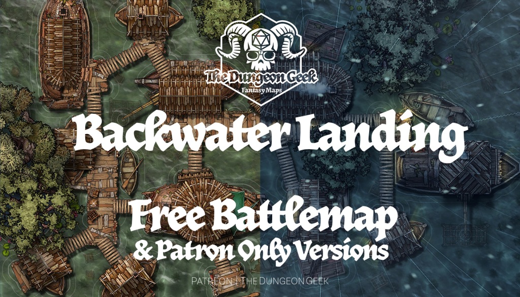 Free RPG Battle Map Pack – Backwater Landing – Floating Village