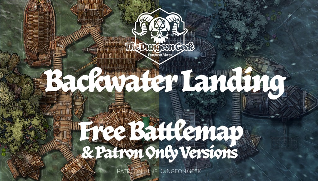 Free RPG Battle Map Pack – Backwater Landing – Floating&nbsp;Village